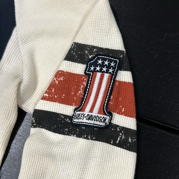 Harley-Davidson Women's Long Sleeve Hooded Iconic Henley Tee - S - Picture 4 of 9